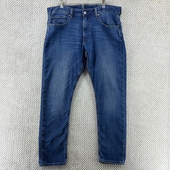 BONOBOS Jeans Men 38 (38X28) Blue Medium Wash Slim Straight Leg Mid Rise Stretch - Picture 1 of 16